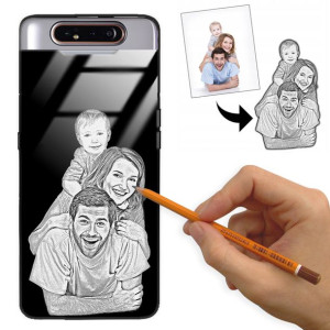 Etui Glass do SAMSUNG A90 Rysunek Własne Zdjęcie