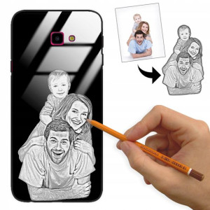 Etui Glass do SAMSUNG J4 PLUS 2018 Szkic Rysunek