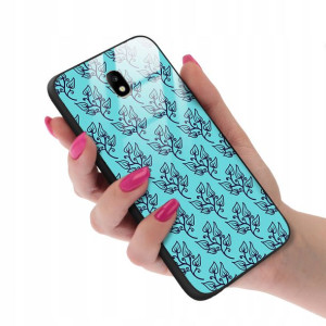 Etui GLASS do SAMSUNG J7 2017 Kwiaty Wiosna Wzory