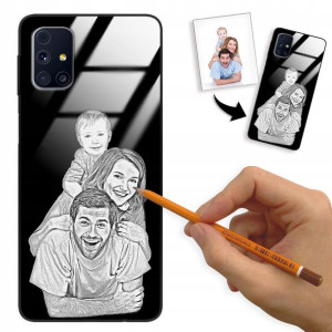 Etui Glass do SAMSUNG M31S Rysunek Własne Zdjęcie