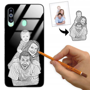 Etui Glass do SAMSUNG M40 Rysunek Własne Zdjęcie