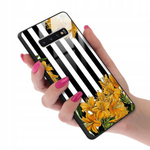 Etui Glass do SAMSUNG S10 PLUS Kwiaty Flower Wzory