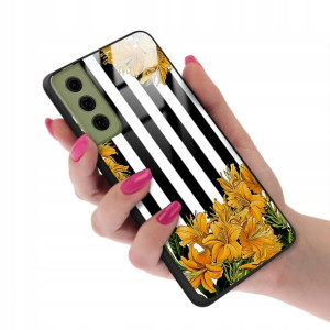 Etui Glass do SAMSUNG S21FE Kwiaty Flower Wzory