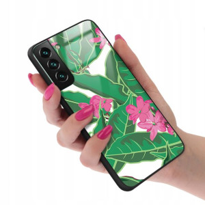 Etui GLASS do SAMSUNG S22 PRO Kwiaty Wiosna Wzory