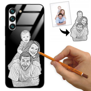 Etui Glass do SAMSUNG S22 Rysunek Własne Zdjęcie