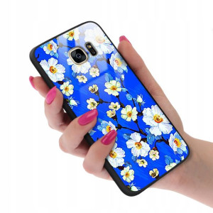 Etui Glass do SAMSUNG S7 EDGE Kwiaty Spring Wzory