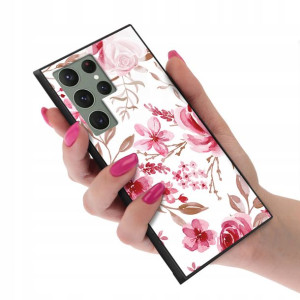 Etui Glass do SASMUNG S23 ULTRA Kwiatowe Top Wzory