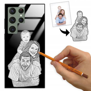 Etui Glass do SASMUNG S23 ULTRA Szkic Rysunek Foto