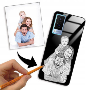 Etui Glass do VIVO V21E 5G Rysunek Własne Zdjęcie
