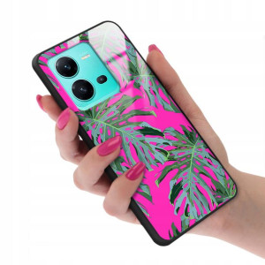 Etui GLASS do VIVO V25 5G Botanic Liście Top Wzory