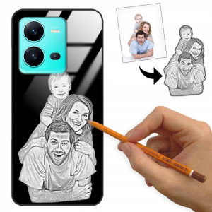 Etui Glass do VIVO V25 5G Rysunek Własne Zdjęcie