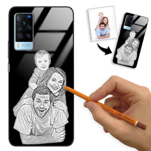 Etui Glass do VIVO X60 Szkic Rysunek Własne Foto