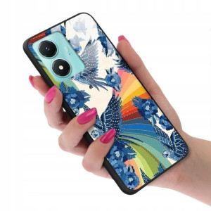 Etui GLASS do VIVO Y02S Case Botanic Liście Wzory