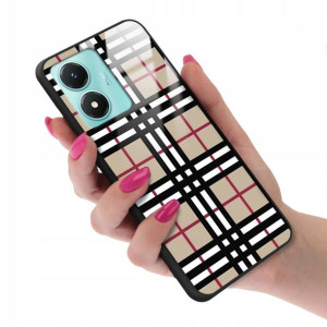 Etui GLASS do VIVO Y02S Kratka Pattern Top Wzory