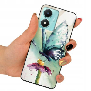 Etui GLASS do VIVO Y02S Motyle Butterfly Top Wzory