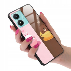 Etui GLASS do VIVO Y02S We Bare Bears Miś Wzory