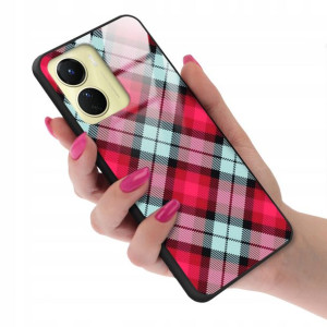Etui GLASS do VIVO Y16 4G Kratka Pattern Top Wzory