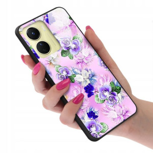 Etui Glass do VIVO Y16 4G Kwiaty Wiosenne Wzory