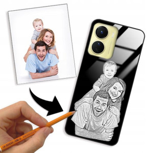Etui Glass do VIVO Y16 4G Rysunek Własne Zdjęcie