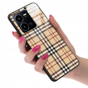 Etui GLASS do VIVO Y22S Kratka Pattern Top Wzory