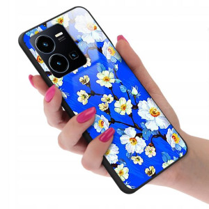 Etui Glass do VIVO Y22S Wiosenne Flower Top Wzory