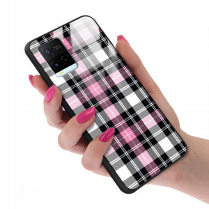 Etui GLASS do VIVO Y32 Kratka Pattern Top Wzory