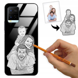Etui Glass do VIVO Y32 Szkic Rysunek Własne Foto