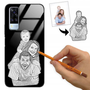 Etui Glass do VIVO Y51 2020 Rysunek Własne Foto