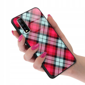 Etui GLASS do VIVO Y70s Kratka Pattern Top Wzory