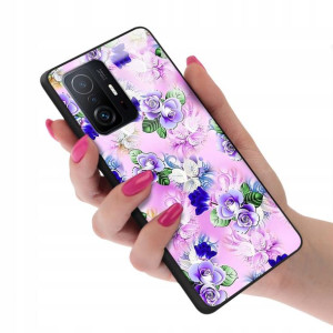 Etui Glass do XIAOMI 11T Kwiaty Flower Top Wzory