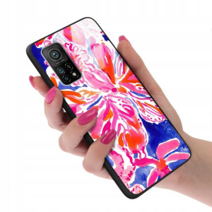 Etui Glass do XIAOMI Mi 10T Kwiaty Flower Wzory