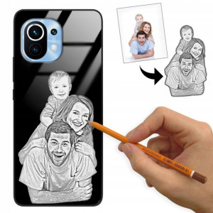 Etui Glass do XIAOMI Mi 11 Szkic Rysunek Zdjęcie