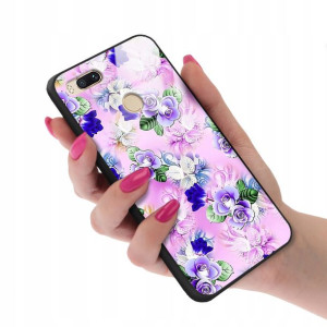 Etui Glass do XIAOMI MI A1 Kwiaty Flower Top Wzory