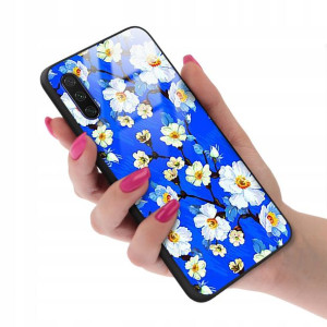 Etui Glass do XIAOMI Mi A3 LITE Kwiaty Top Wzory