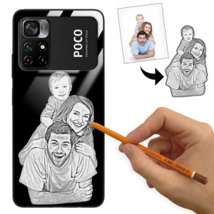 Etui Glass do XIAOMI POCO M4 PRO 5G Szkic Rysunek