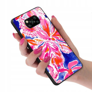 Etui Glass do XIAOMI POCO X3 Kwiaty Flower Wzory