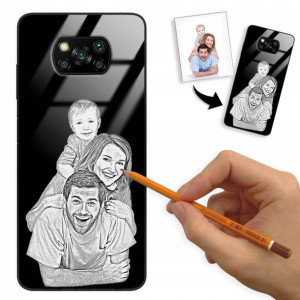 Etui Glass do XIAOMI POCO X3 Rysunek Własne Foto