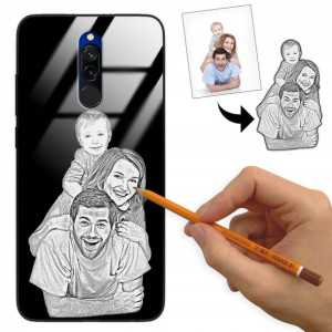 Etui Glass do XIAOMI REDMI 8 Rysunek Własne Foto