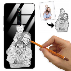 Etui Glass do XIAOMI REDMI K20 PRO Szkic Rysunek