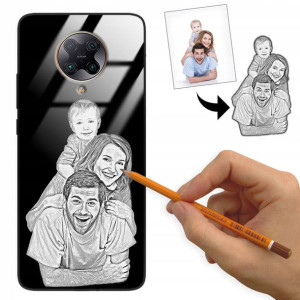 Etui Glass do XIAOMI REDMI K30 PRO Szkic Rysunek