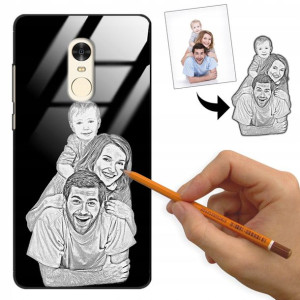Etui Glass do XIAOMI REDMI NOTE 4 Szkic Rysunek