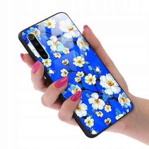 Etui Glass do XIAOMI REDMI NOTE 8 Kwiaty Top Wzory