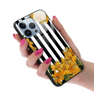 Etui Glass Szklane do IPHONE 13 PRO Kwiaty Wzory