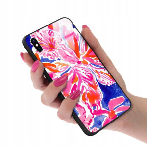 Etui Glass Szklane do IPHONE X/XS Kwiaty Top Wzory
