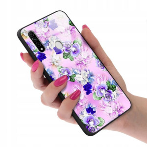 Etui Glass Szklane do OPPO A8 2020 Kwiaty Wzory