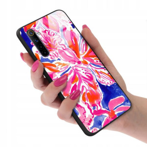 Etui Glass Szklane do REALME 6 Kwiaty Top Wzory