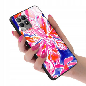 Etui Glass Szklane do REALME 8i Kwiaty Top Wzory