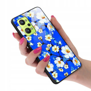 Etui Glass Szklane do REALME GT NEO 2 Kwiaty Wzory
