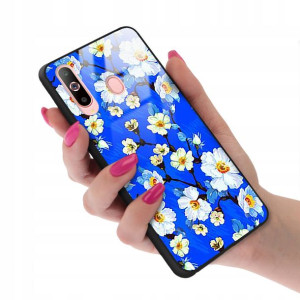 Etui Glass Szklane do SAMSUNG A60 Kwiaty Top Wzory