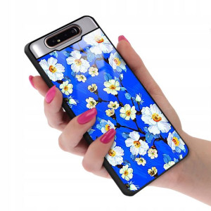 Etui Glass Szklane do SAMSUNG A80 Kwiaty Top Wzory